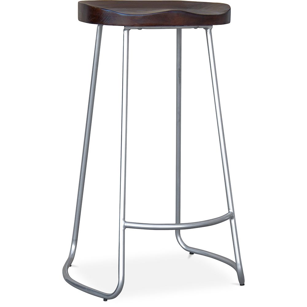  Buy Industrial Bar Stool 76 cm Aiyana - Dark wood and metal Steel 59570 - in the UK