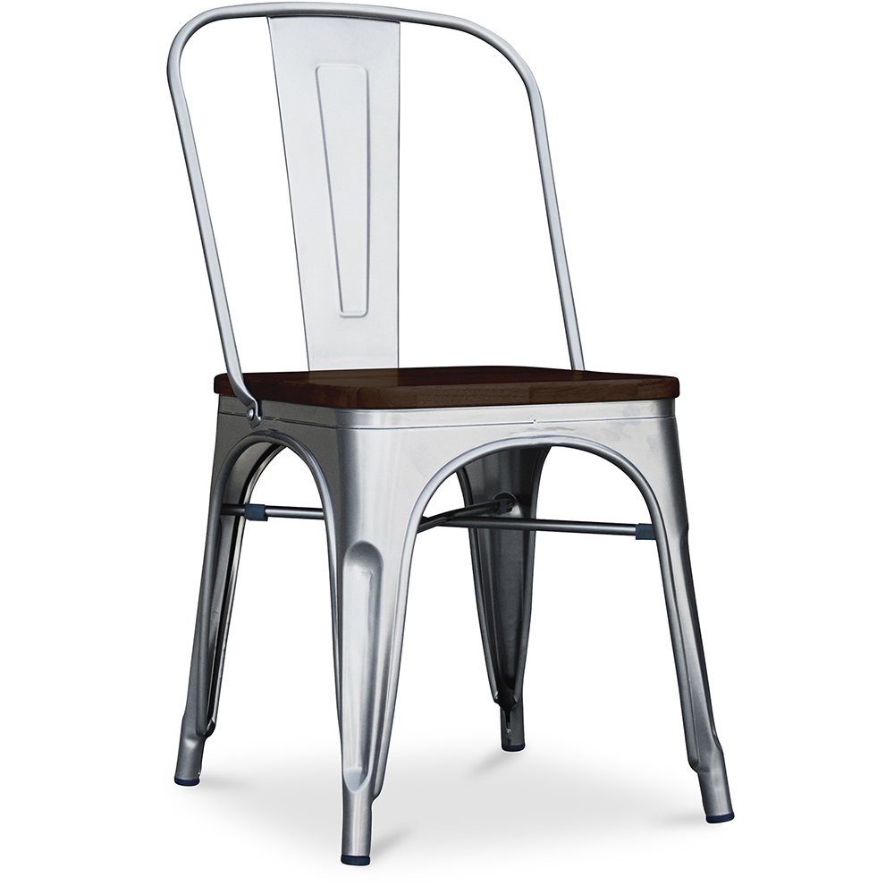  Buy Bistrot Metalix Square Chair - Metal and Dark Wood Steel 59709 - in the UK