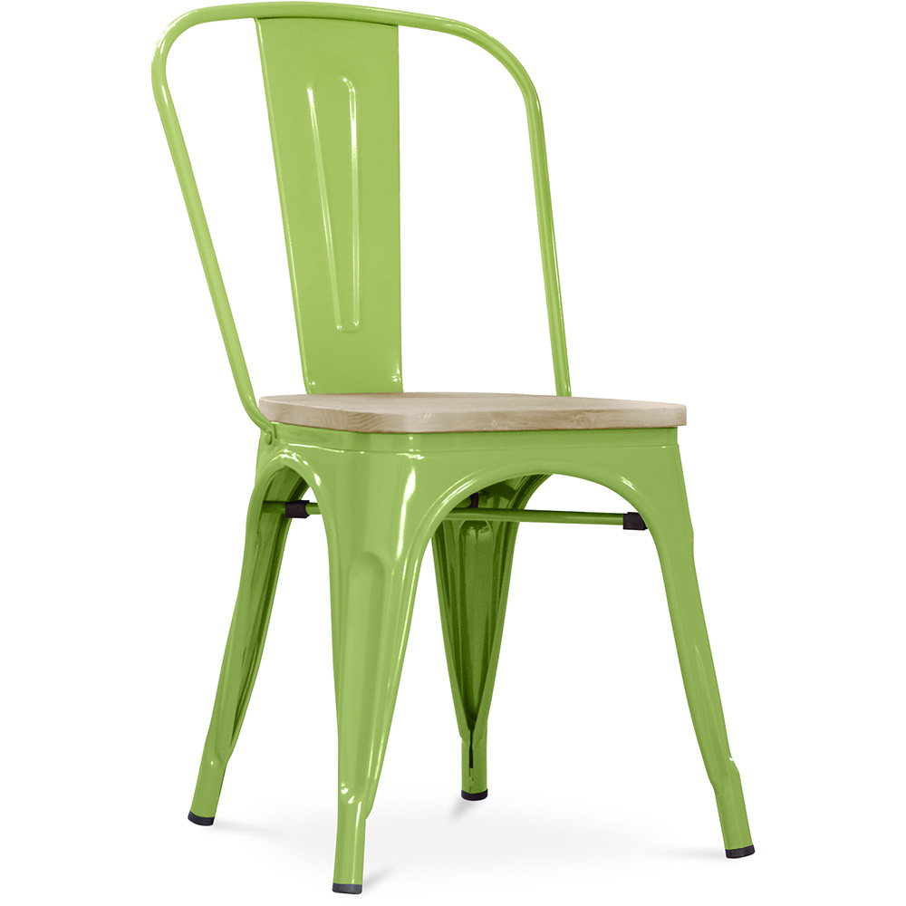  Buy Bistrot Metalix Chair - Metal and Light Wood Light green 59707 - in the UK