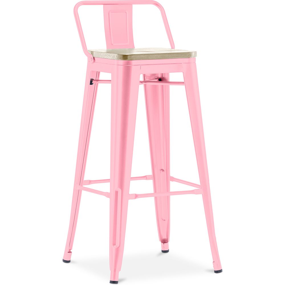  Buy Bar Stool with Backrest - Industrial Design - 76 cm - Metalix Pink 59694 - in the UK