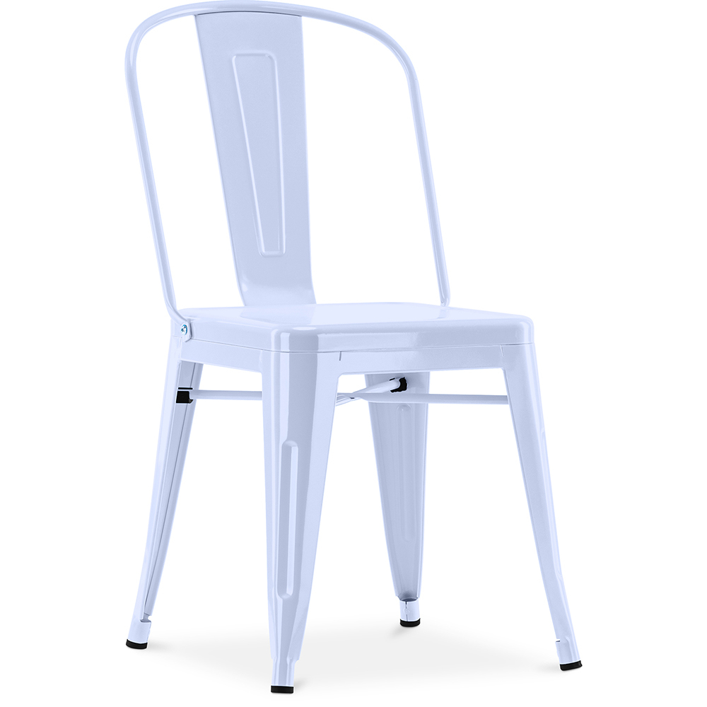  Buy Bistrot Metalix style chair square Seat - New edition - Metal Grey blue 59687 - in the UK