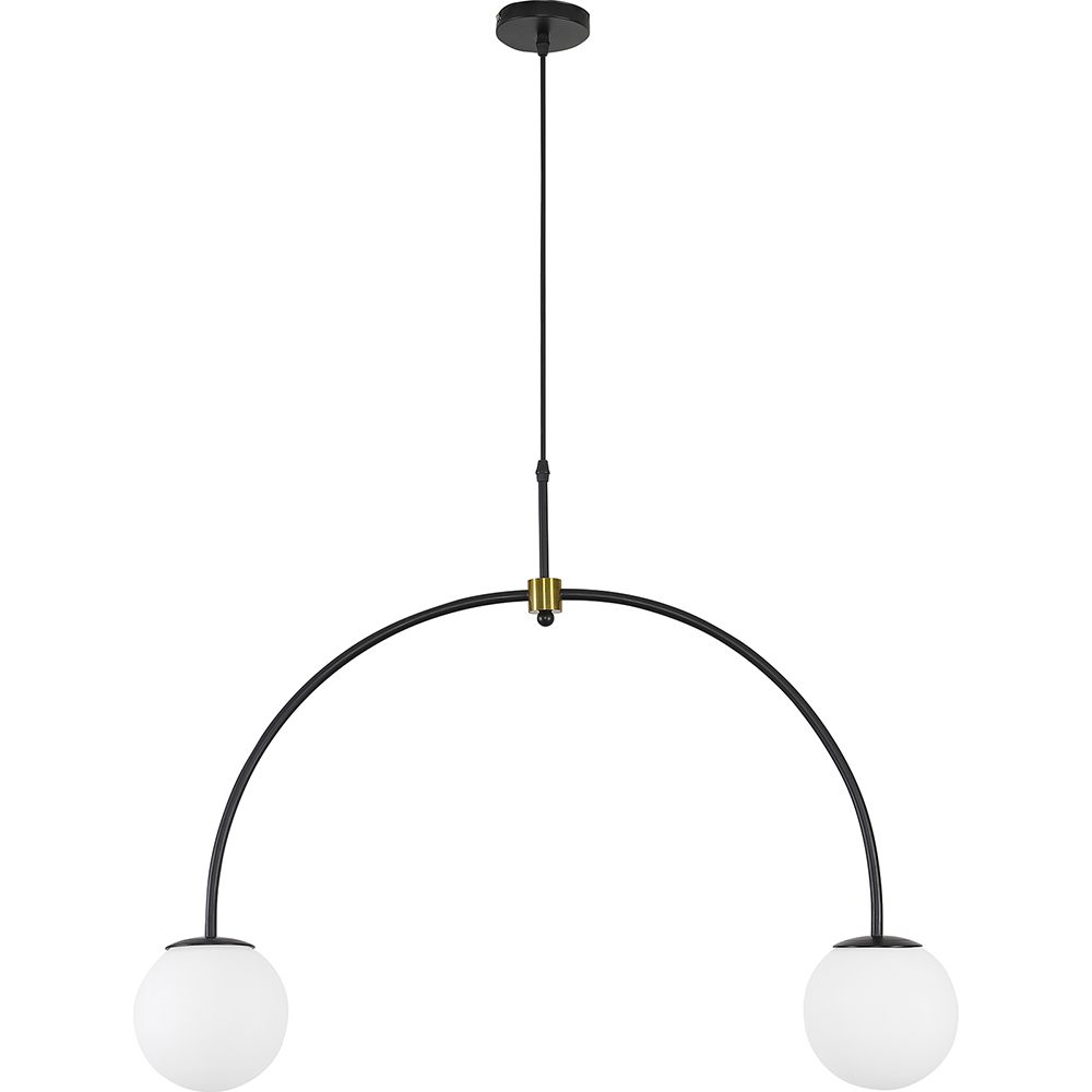  Buy Thelma 2 Bulbs Hanging Lamp - Metal and Glass Black 59623 - in the UK
