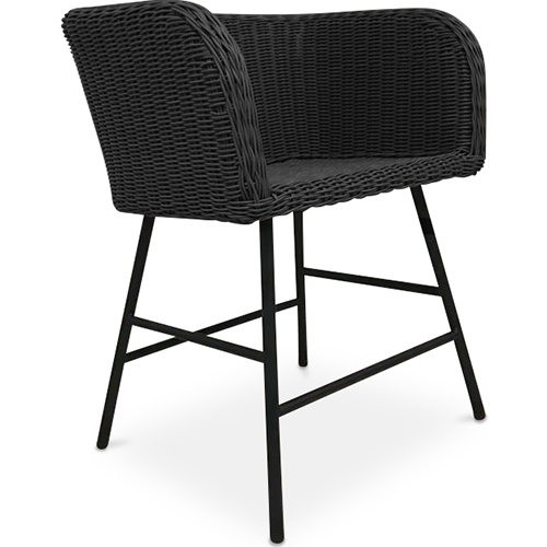  Buy Dining chair design boho - Synthetic rattan - Gazala Black 59823 - in the UK