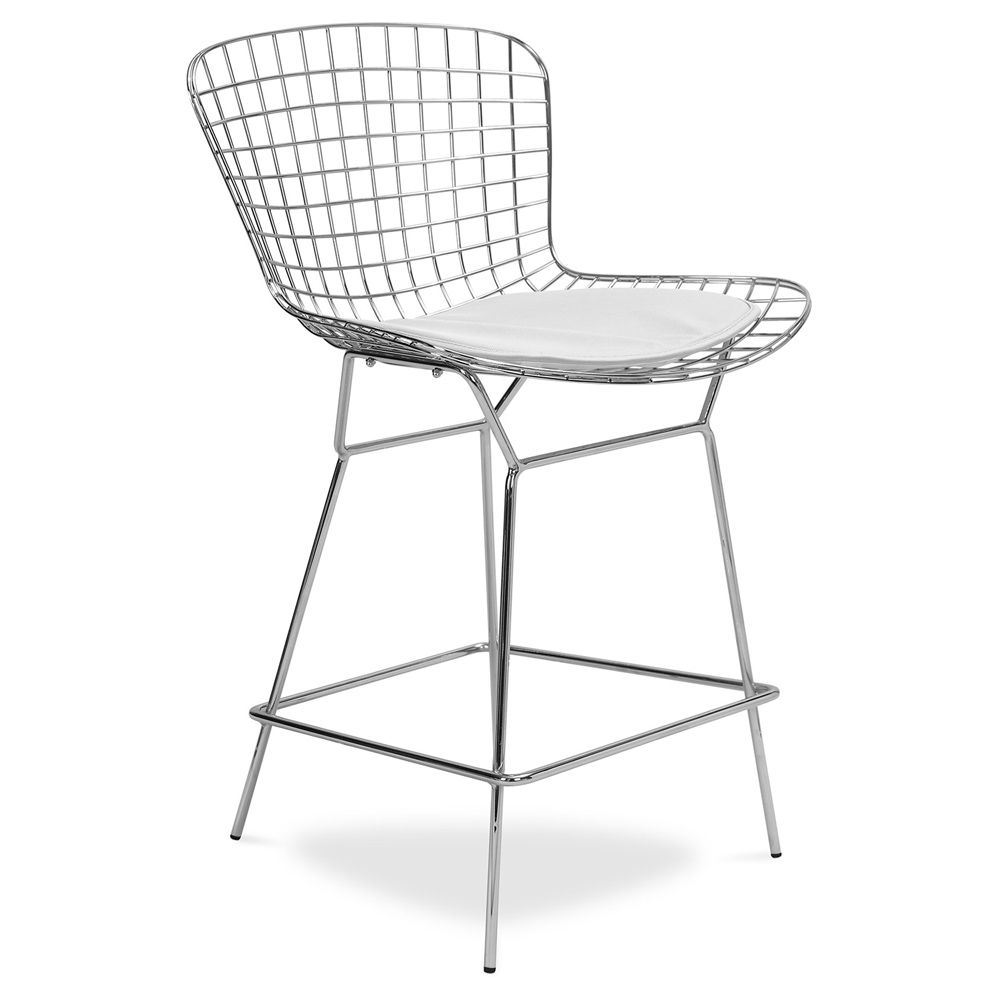  Buy Wiren Bar Stool White 16447 - in the UK