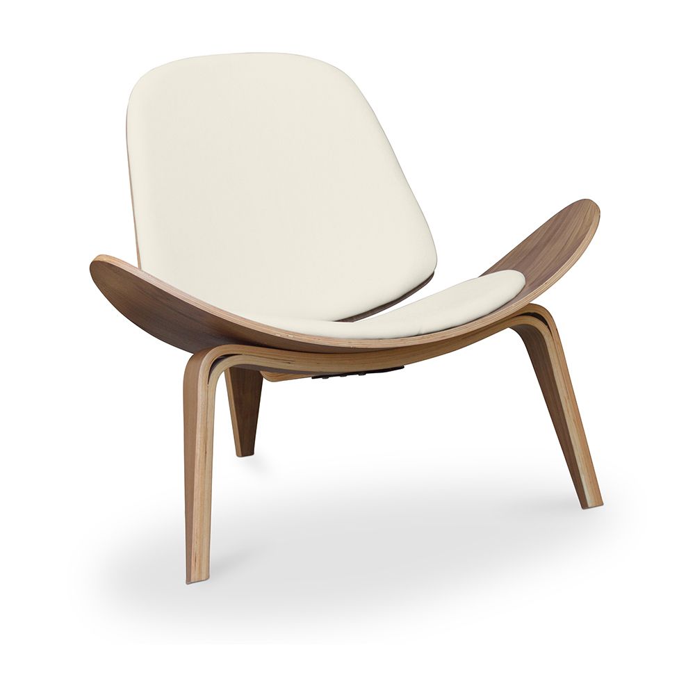  Buy Designer armchair - Scandinavian armchair - Faux leather upholstery - Luna Ivory 16774 - in the UK