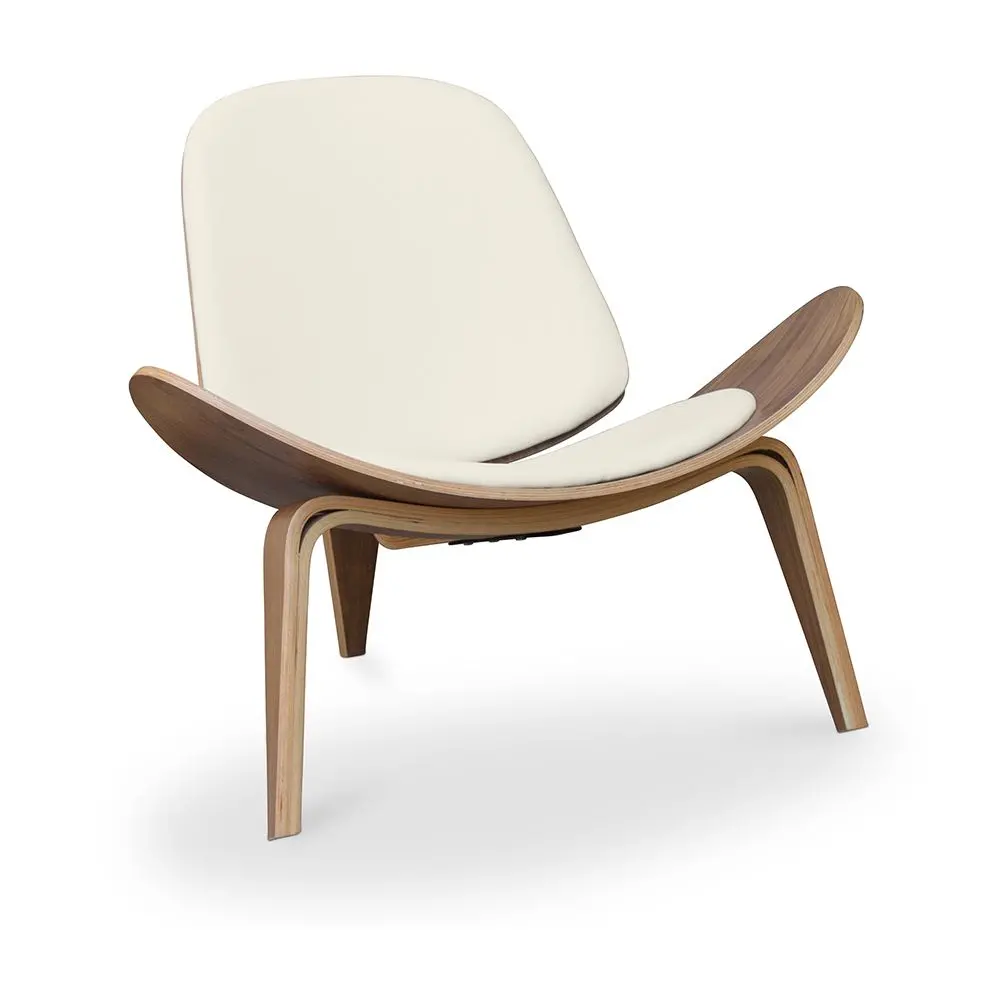  Buy Designer armchair - Scandinavian armchair - Faux leather upholstery - Luna Ivory 16774 - in the UK