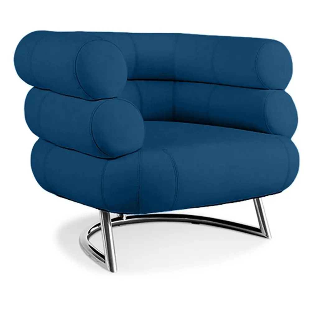  Buy Designer armchair - Faux leather upholstery - Biven Dark blue 16500 - in the UK