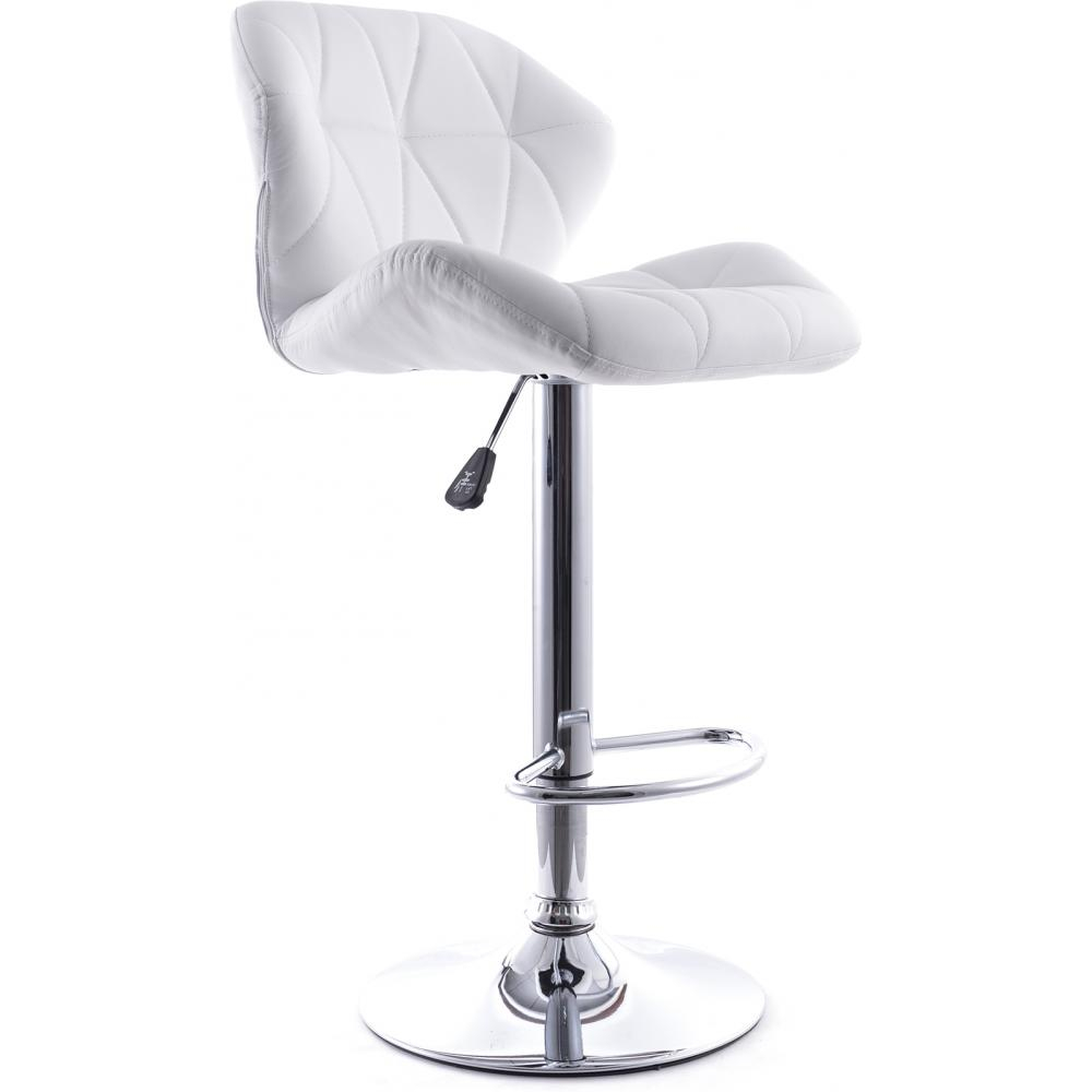  Buy Swivel Chromed Metal Backrest Bar Stool - Height Adjustable White 49746 - in the UK