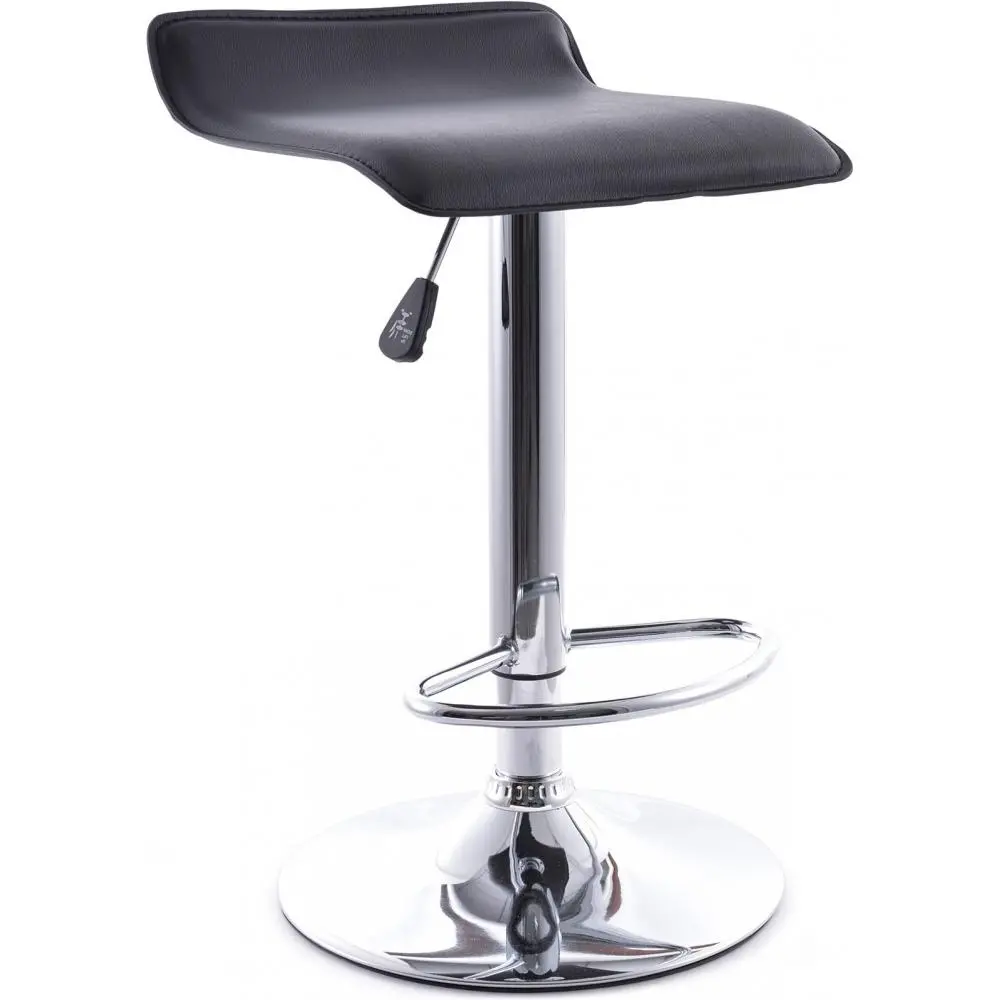  Buy Swivel Chromed Metal Office Bar Stool - Height Adjustable Black 49744 - in the UK
