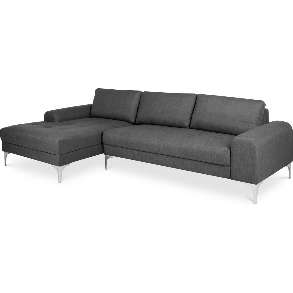  Buy Design Living-room Corner Sofa (5 seats) - Right Angle - Fabric Dark grey 26731 - in the UK