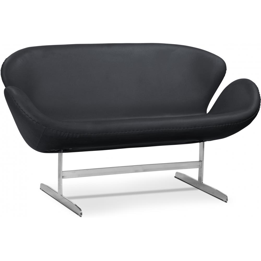  Buy Design Sofa - Swin Sofa (2 seats) - Premium Leather Black 13913 - in the UK