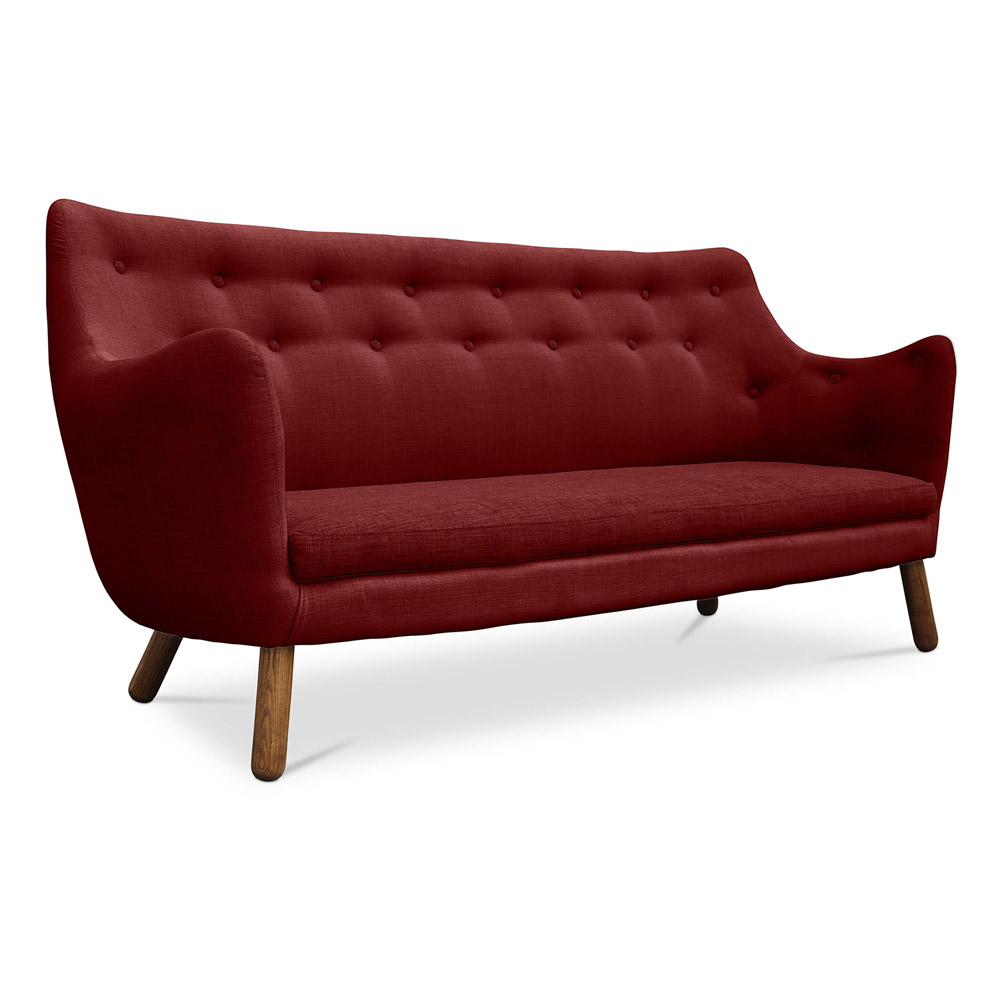  Buy Poet Sofa (3-Seater) Scandinavian design - Fabric Red 54722 - in the UK