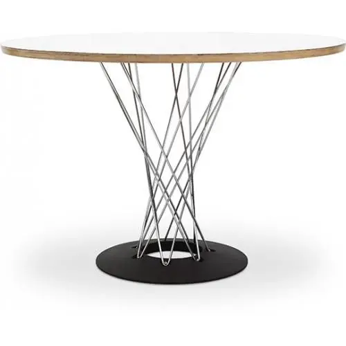  Buy Dining Table Round Wooden with Steel Legs – Jany White 16314 - in the UK
