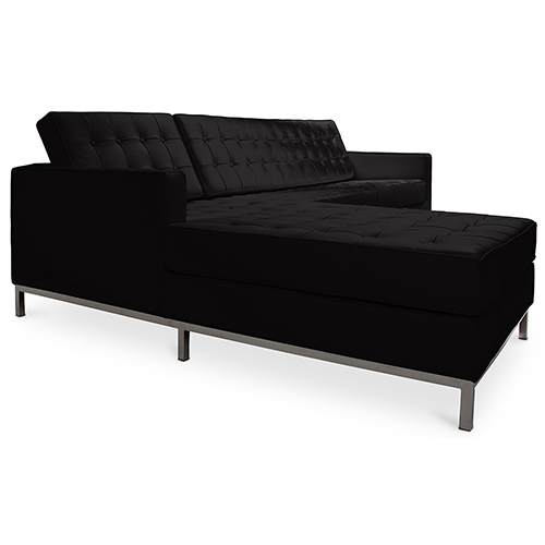  Buy Design Corner Sofa Kanel - Left Angle - Faux Leather Black 15184 - in the UK