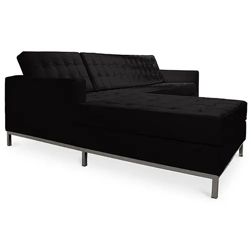  Buy Design Corner Sofa Kanel - Left Angle - Faux Leather Black 15184 - in the UK