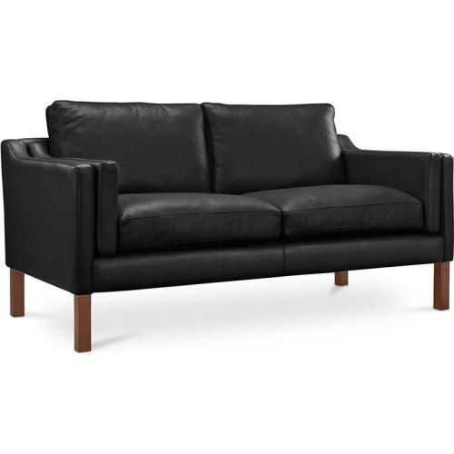  Buy Scandinavian design Design Sofa 2212 (2 seats) - Faux Leather Black 13915 - in the UK