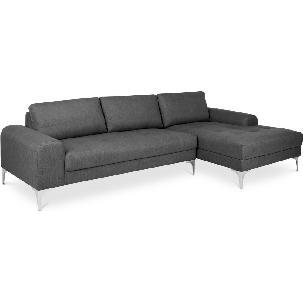  Buy Design Corner Sofa (5 seats) - Left Angle - Fabric Dark grey 26730 - in the UK