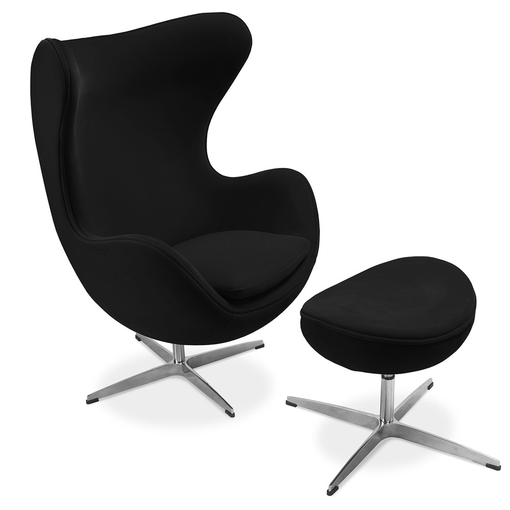  Buy Bold Chair with Ottoman - Fabric Black 13657 - in the UK