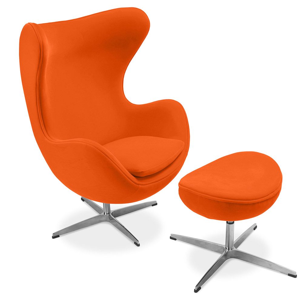  Buy Bold Chair with Ottoman - Fabric Orange 13657 - in the UK