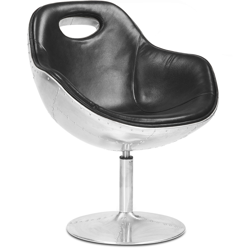 Buy Tulip Aviator Armchair - Premium Leather Black 25623 - in the UK