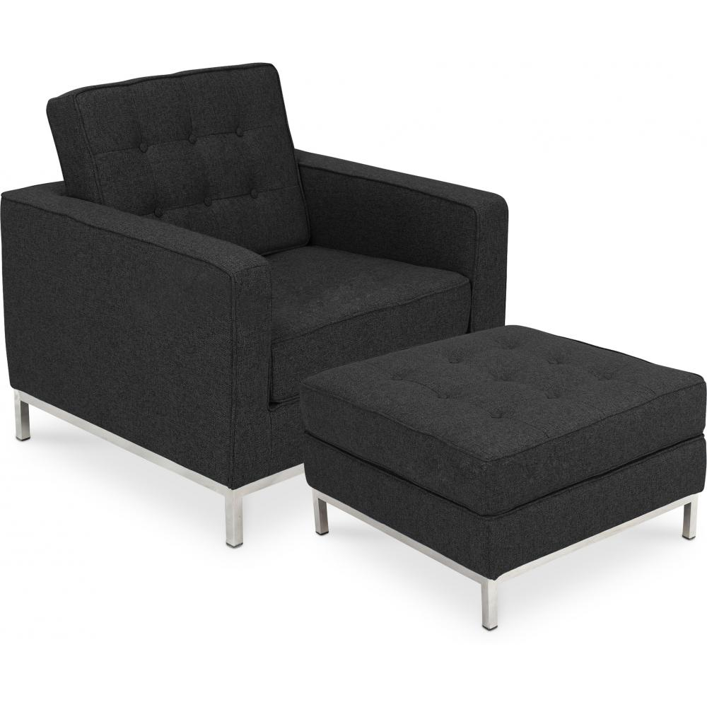 Buy Kanel Armchair with Matching Ottoman - Cashmere Black 16513 - in the UK