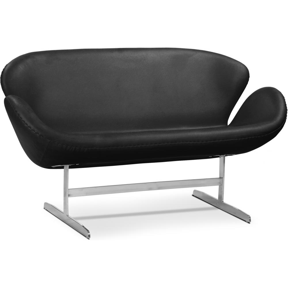  Buy Scandinavian design Swin Sofa (2 seats) - Faux Leather Black 13912 - in the UK