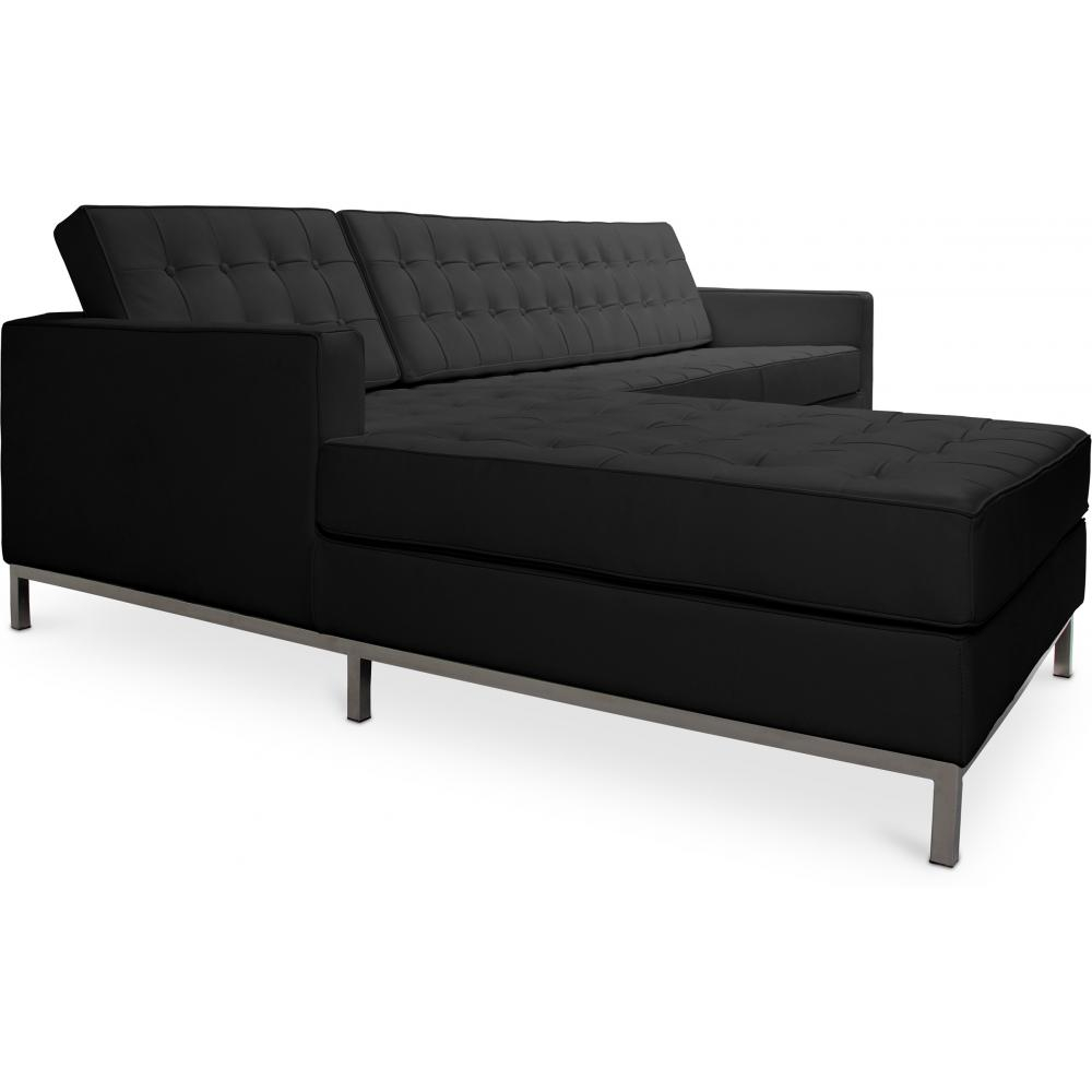  Buy Design Corner Sofa Kanel - Left Angle - Premium Leather Black 15186 - in the UK
