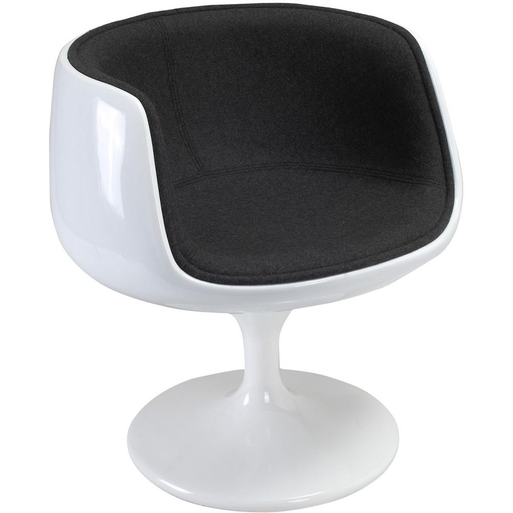  Buy Lounge Chair - White Design Chair - Fabric Upholstery - Brandy Black 13158 - in the UK