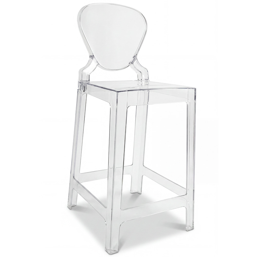  Buy Bar stool with backrest Victoire - 75cm - Design Transparent Transparent 58924 - in the UK