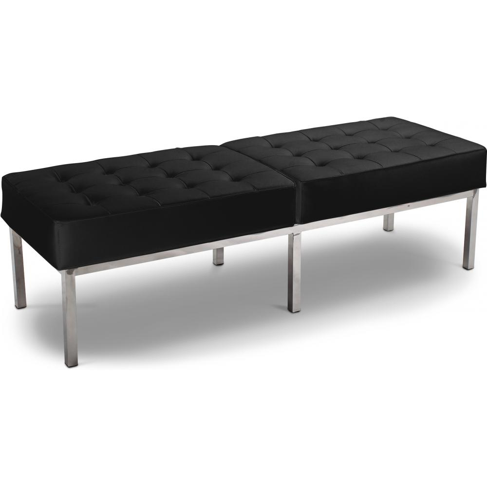  Buy Bench Upholstered in Polyurethane - 3 Seats - Yaner Black 13216 - in the UK