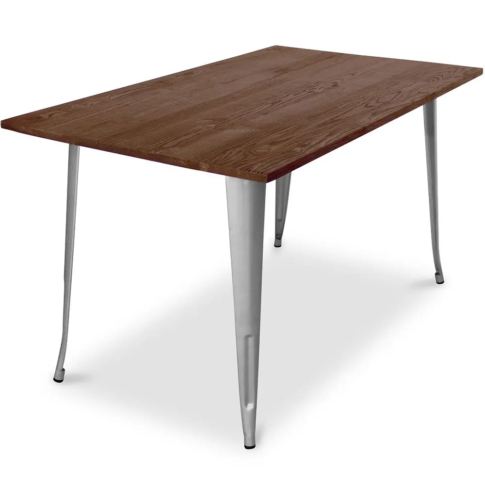  Buy Bistrot Metalix Industrial Dining Table - 140 cm - Dark Wood Steel 58996 - in the UK