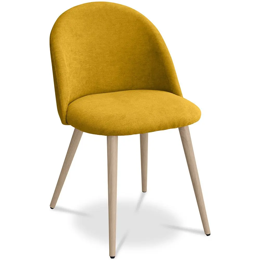  Buy Dining Chair - Upholstered in Fabric - Scandinavian Style - Bennett  Yellow 59261 - in the UK