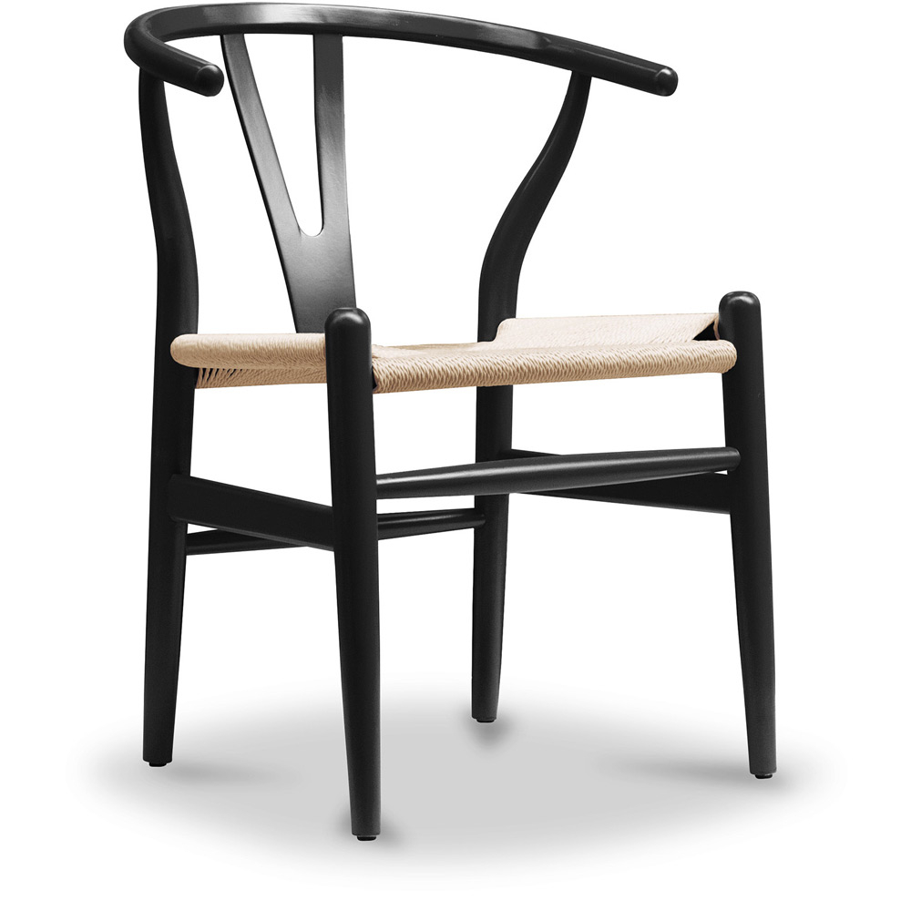  Buy Dining Chair Scandinavian Design Wooden Cord Seat - Wish Black 16432 - in the UK