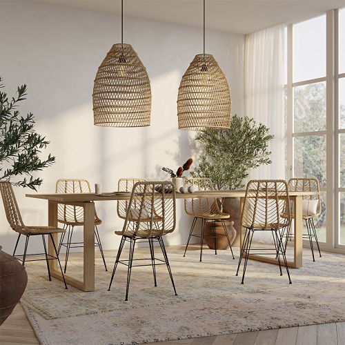 Light wicker dining chairs clearance