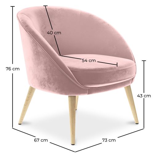 Buy Velvet upholstered accent chair with wooden legs Oirna in the UK MyFaktory