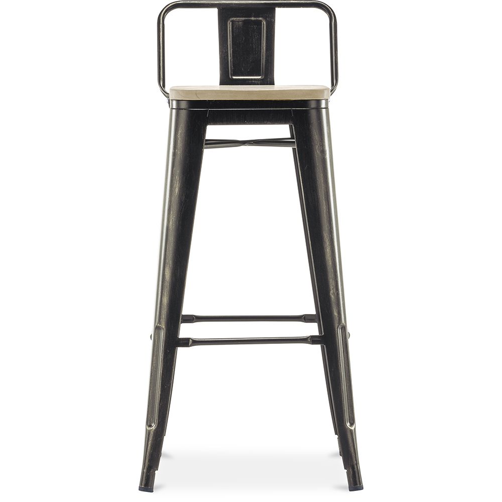 Buy Bistrot Metalix style bar stool with small backrest 76 cm