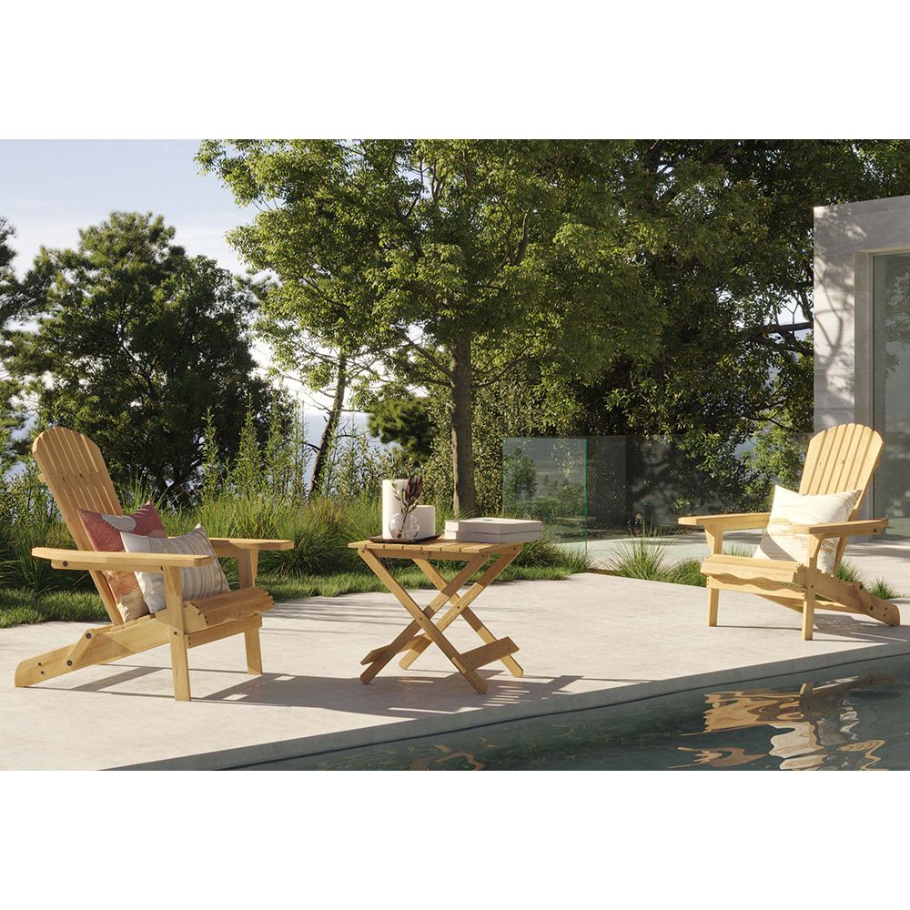 Buy Garden Chair Table Adirondack Wood Outdoor Furniture Set