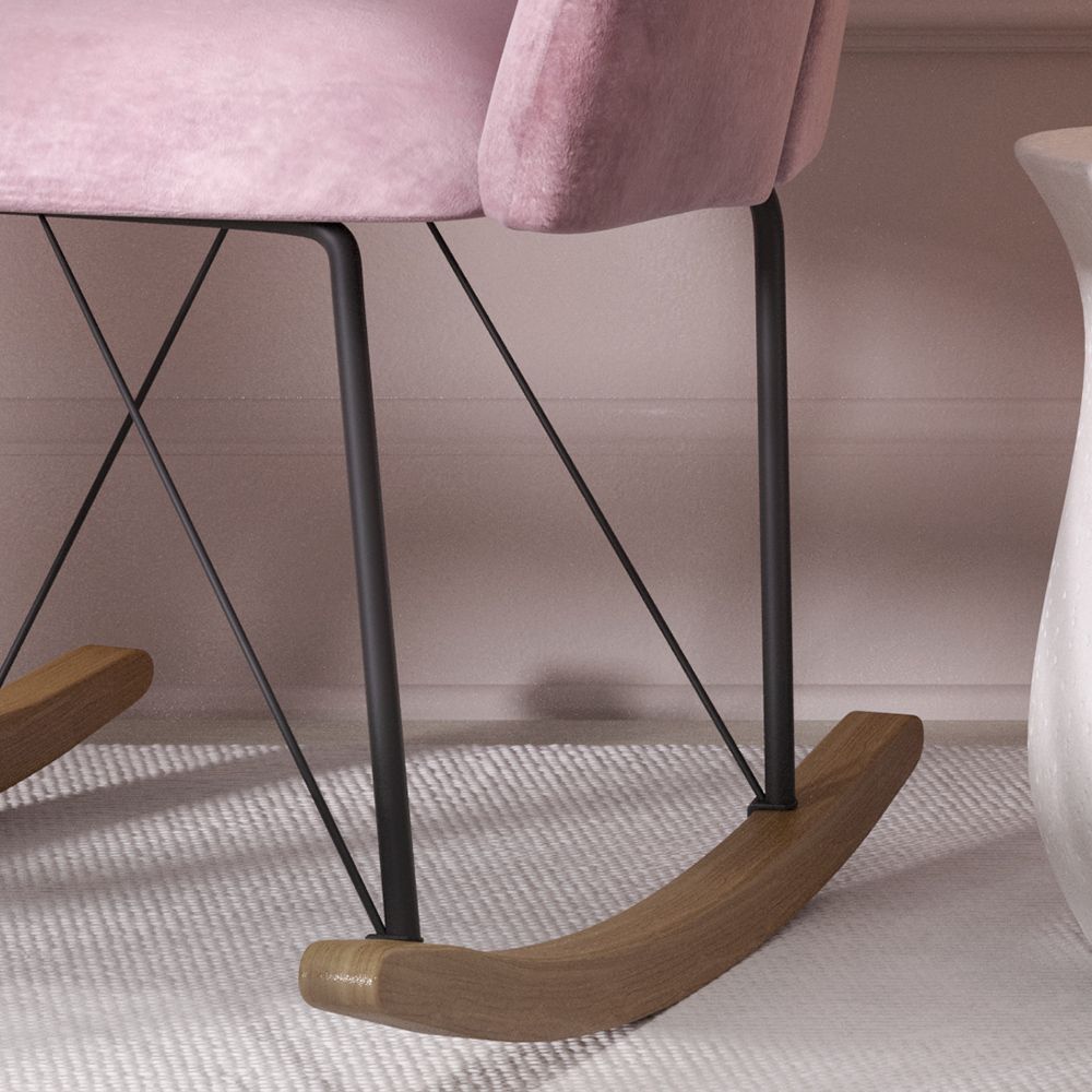 Pink velvet cheap rocking chair