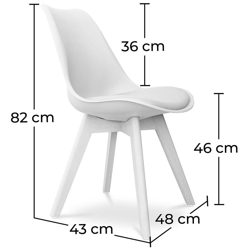 White wooden desk store chair with cushion
