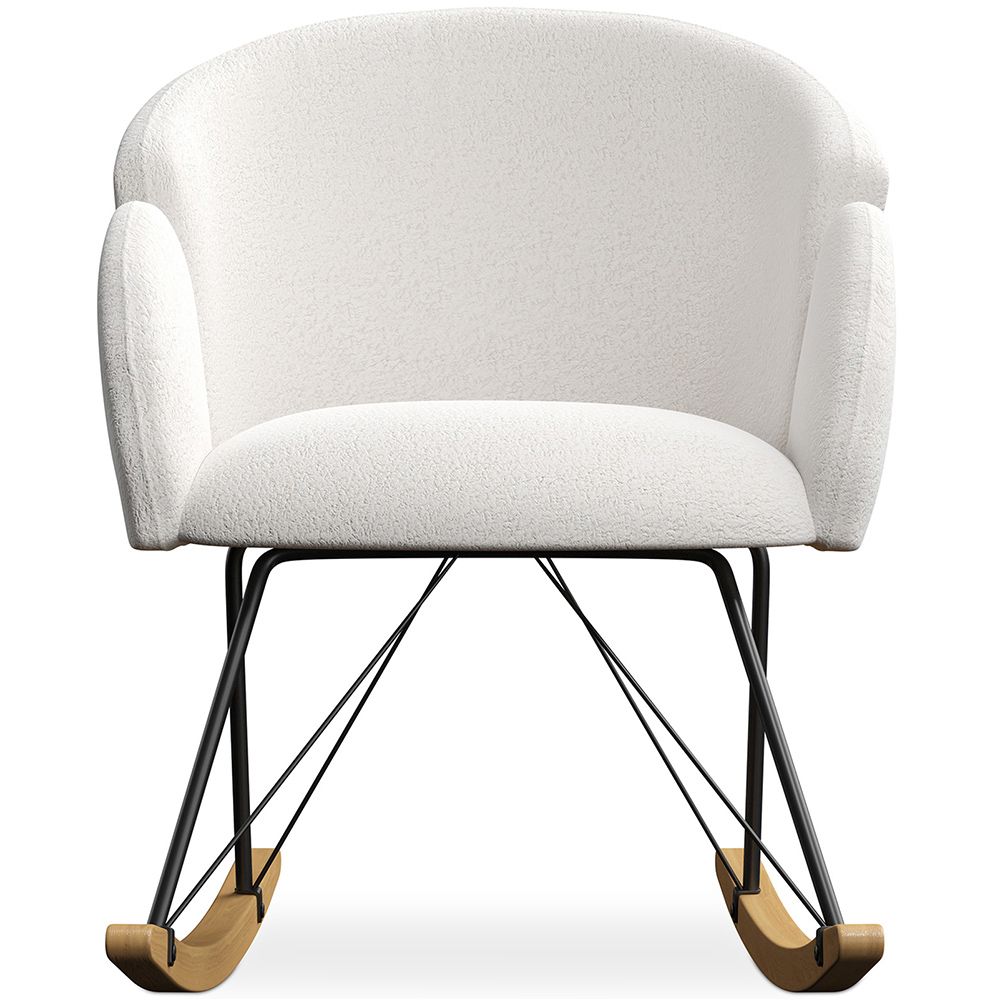 White upholstered best sale rocking chair