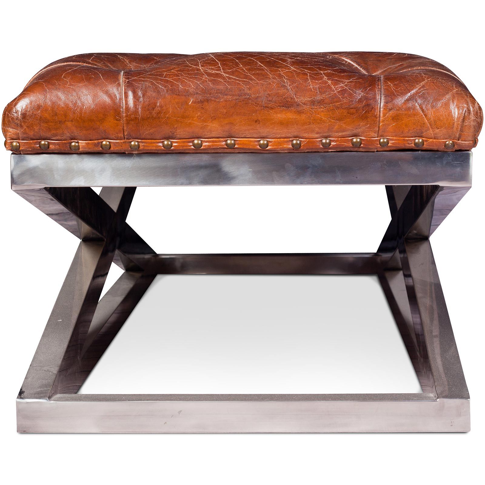 Leather online padded bench