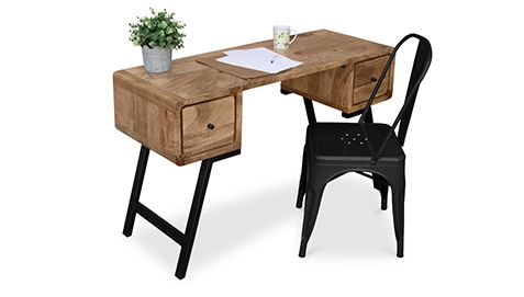 Wooden Desk with black chair 