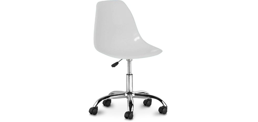 Buy Swivel office chair with casters - Brielle White 59863 - in the UK