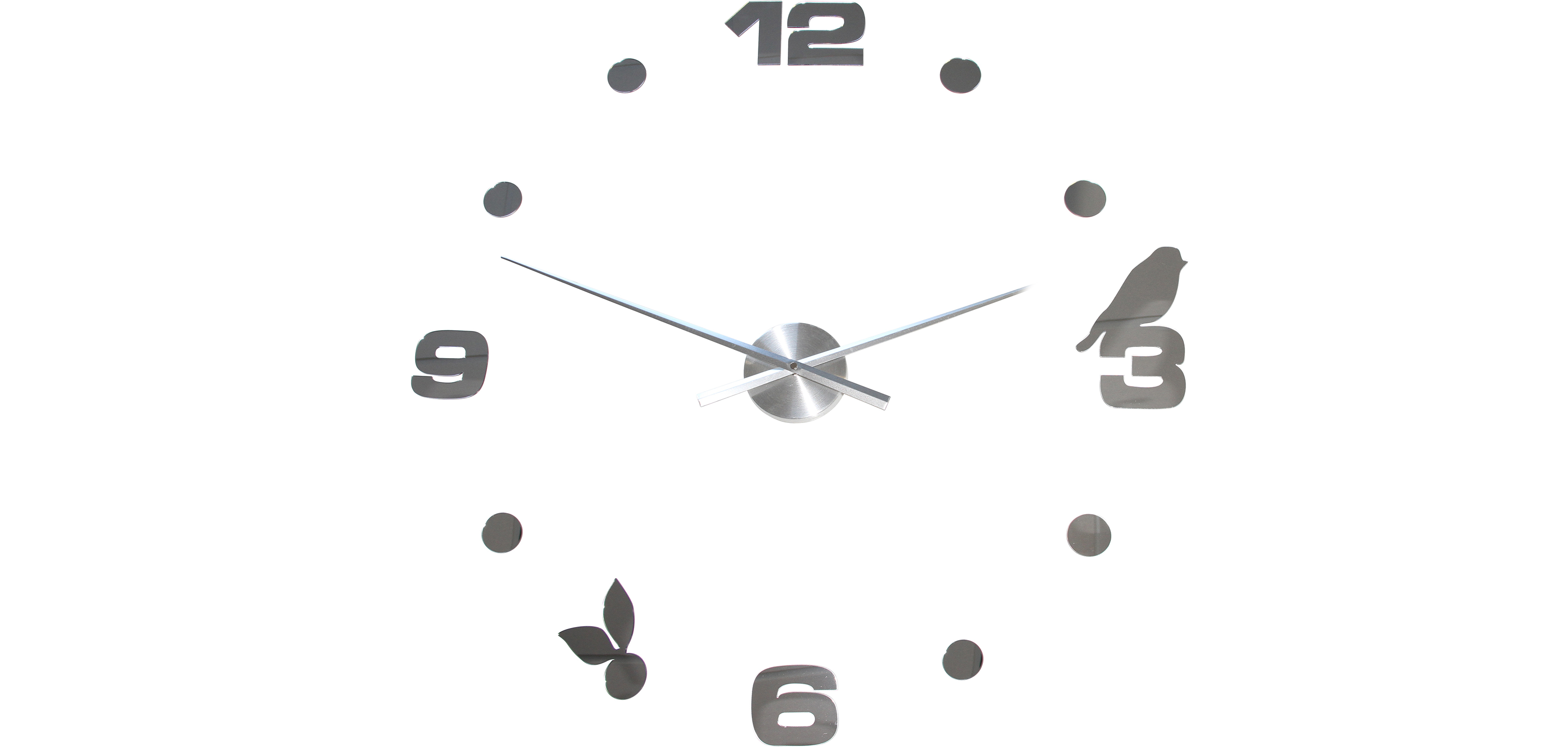 Buy Numbers and Birds Wall Clock Silver 58198 - in the UK