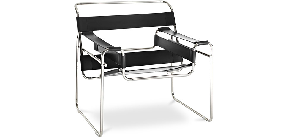 Buy Vasyl Chair - Premium Leather Black 16816 - in the UK