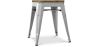 Buy Industrial Design Stool - Wood & Steel - 45cm - Metalix Light grey 58350 - in the UK