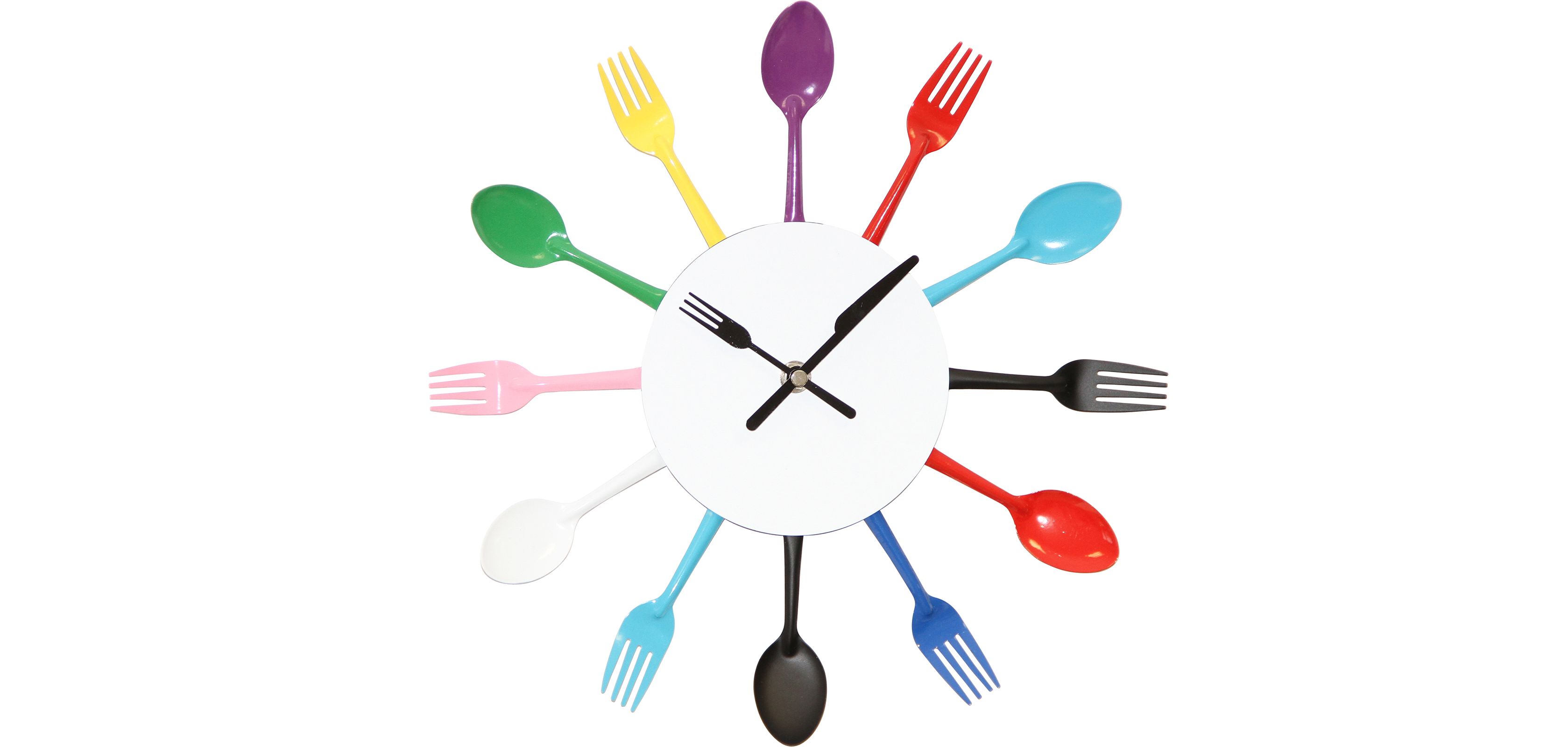 Buy Forks and Spoons Wall Clock Multicoloured Unique 37034 in the UK